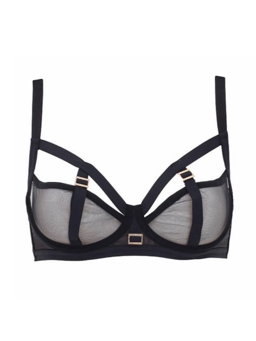 BLUEBELLA Marlie Bra Black Strappy Sheer Underwire Bra 36D